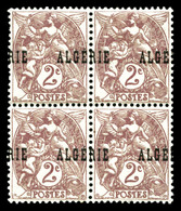 ** N°3, 2c Blanc: Surcharge à Cheval Sur Bloc De 4 (2ex*). TB  Qualité: **  Cote: 230 Euros - Unused Stamps