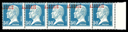 ** N°23, 50c Pasteur: Surcharge à Cheval Sur Bande De 5 Bdf. TB  Qualité: **  Cote: 400 Euros - Unused Stamps