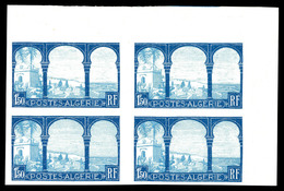 (*) N°83a, 1f 50 Bleu Foncé Et Bleu Non Dentelé, Bloc De 4 Coin De Feuille, Tirage 15 Exemplaires. SUP. R.R. (certificat - Unused Stamps