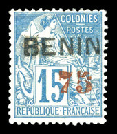 * N°16, 75 Sur 15c Bleu. TTB (signé Brun/certificat)  Qualité: *  Cote: 1100 Euros - Unused Stamps