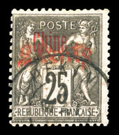 O N°19, 2c Sur 25 Noir Sur Rose. TTB (certificat)  Qualité: O  Cote: 400 Euros - Unused Stamps