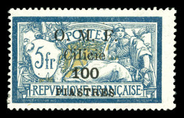 * N°88, 100 Pi Sur 5f Bleu Et Chamois. SUP. R. (certificat)  Qualité: *  Cote: 1000 Euros - Unused Stamps