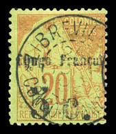 O N°3, 5c Sur 20c Brique Sur Vert. TTB (signé Brun/certificat)  Qualité: O  Cote: 540 Euros - Used Stamps