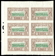 ** N°10, 10c Brunlilas Et Vert, Bloc De 6 Exemplaires Cdf. TB  Qualité: ** - Unused Stamps