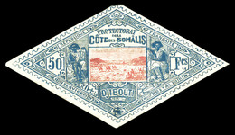 * N°21a, 50F Bleu Et Rose Avec Surchage 'S' Dans L'angle Inférieur, Petite Marge En Haut (timbre Effleuré) Sinon TB  Qua - Unused Stamps