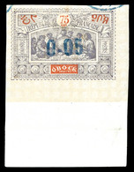 * N°34, 0.05 Sur 75c (avec Obl Dans La Marge), Grand Bas De Feuille. SUP. R.R. (signé Robineau/certificat)  Qualité: *   - Unused Stamps