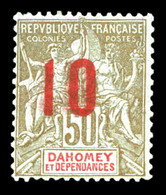 * N°41, 10 Sur 50c Bistre Et Bleu (tirage 450 Ex). SUP. R. (signé/certificat)  Qualité: *  Cote: 1250 Euros - Unused Stamps