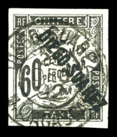 O N°12, 60c Noir. SUP. R. (signé Brun/certificat)  Qualité: O  Cote: 900 Euros - Used Stamps