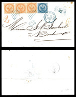 O Aigle: 40c Orange X3ex +20c Bleu (Col Grle N°4 Et 5) Sur Lettre De Basse Terre Le 27 Fevrier 1868 Pour Bordeaux. TB (c - Covers & Documents