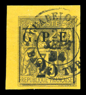 O N°2, 25 Sur 35 Violetnoir Sur Jaune, Coin De Feuille. SUP  Qualité: O - Lettres & Documents