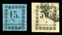 O N°4/5, 15c. Noir Sur Bleu Pâle Et 30c Noir. TB  Qualité: O  Cote: 200 Euros - Lettres & Documents