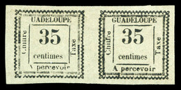 (*) N°11a, 35c Gris, Variété 'UADELOUPE' Tenant à Normal. TTB  Qualité: (*)  Cote: 380 Euros - Lettres & Documents