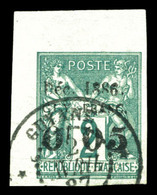 O N°1a, 0 F05 Sur 2c, Coin De Feuille. SUP. R. (signé Brun/certificat)  Qualité: O  Cote: 900 Euros - Used Stamps