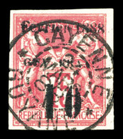 O N°9, 10c Sur 75c Rose, Obl Càd Centrale. SUP (signé Brun)  Qualité: O  Cote: 320 Euros - Used Stamps