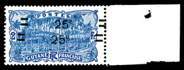 * N°98a, 25c S 2f Bleu, Double Surcharge Bdf. TTB  Qualité: *  Cote: 180 Euros - Used Stamps