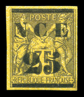 * N°4, 25 S 35c Violetnoir Sur Jaune, TB  Qualité: *  Cote: 370 Euros - Unused Stamps