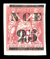 (*) N°5, 25 Sur 75c Rose, Très Frais. TTB (certificat)  Qualité: (*)  Cote: 500 Euros - Unused Stamps