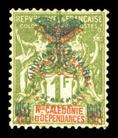 * N°80b, 1f Olive: Double Surcharge Rouge Et Bleue. TTB (certificat)  Qualité: *  Cote: 750 Euros - Unused Stamps