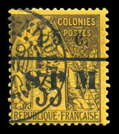 O N°15, 15c Sur 35c Violet Noir Sur Jaune. SUP. R. (signé Brun/certificat)  Qualité: O  Cote: 1600 Euros - Used Stamps