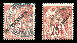 O N°29/29A, 75c Rose: 2 Exemplaire Dont Surcharge Renversée. TB (certificat)  Qualité: O  Cote: 480 Euros - Used Stamps