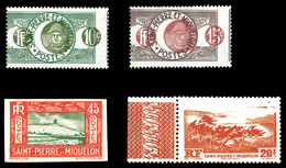 N Variétés Sur 4 Exemplaires: N°108a, 112a, 146 ND (*) Et 342 Impression Dépouillée **. TTB  Qualité: N - Used Stamps