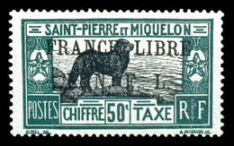 * N°54, 50c Vertfoncé Et Noir Surchargé, Quasi **. SUP (signé Scheller/certificat)  Qualité: *  Cote: 1500 Euros - Used Stamps