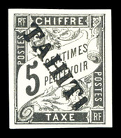 * N°5, 5c Noir Surchargé TAHITI (tirage 100 Exemplaires), SUP (signé Brun/certificat)  Qualité: *  Cote: 530 Euros - Used Stamps