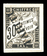 (*) N°9a, 30c Noir Surcharge Renversée. TTB (signé Champion/certificat)  Qualité: (*)  Cote: 850 Euros - Used Stamps