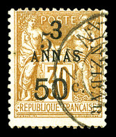 O N°35, 5 Et 50c Sur 3a. TTB. R. (signé Brun/certificat)  Qualité: O  Cote: 850 Euros - Unused Stamps