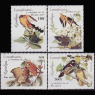 C.A.R. 1985 - Scott# C311-4 Audubon Birds Set Of 4 MNH - Centraal-Afrikaanse Republiek