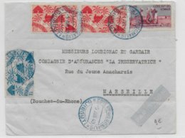 COTE DES SOMALIS - 1949 - ENVELOPPE Par AVION De DJIBOUTI  => MARSEILLE - Lettres & Documents