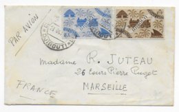 COTE DES SOMALIS - 1948 - ENVELOPPE PETIT FORMAT Par AVION De DJIBOUTI  => MARSEILLE - Briefe U. Dokumente