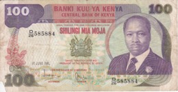 BILLETE DE KENIA DE 100 SHILINGI DEL AÑO 1981 (BANK NOTE) - Kenia