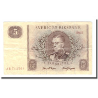 Billet, Suède, 5 Kronor, 1963, 1963, KM:50b, TB - Sweden