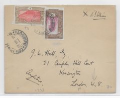 COTE DES SOMALIS - 1937 - ENVELOPPE De DJIBOUTI  => LONDON ! - Covers & Documents