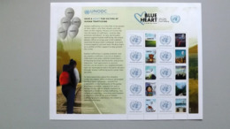 UNO-Wien 1016 Kleinbogen/sheet **/mnh, Grußmarke: Menschenhandel - Ongebruikt