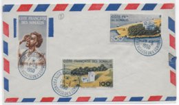 COTE DES SOMALIS - 1950 - SERIE POSTE AERIENNE YVERT N° 20/22 Sur ENVELOPPE De DJIBOUTI - Gebraucht