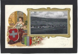 CPA Suisse Helvétia Schweiz Svizzera Circulé Travers Gaufré Embossed - Avers