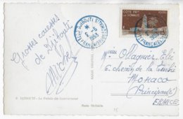 COTE DES SOMALIS - 1953 - CARTE (PALAIS DU GOUVERNEUR) De DJIBOUTI => MONACO ! - Storia Postale