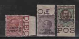 1923 Occupazione Corfù Francobolli D'Italia Sopr. CORFU Serie Cpl MNH B.F. - Korfu