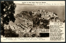 Monaco - La Gare Et L'Hôtel De Nice Et Terminus - Voir 2 Scans - Alberghi