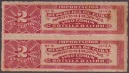 REP-333 CUBA REPUBLICA REVENUE 2c VINOS WINES BEVERAGE IMPORTACION TAX - Impuestos