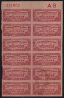 REP-358 CUBA REPUBLICA REVENUE 5c CERVEZA BEER BEVERAGE IMPORTACION TAX. BLOCK 12. - Timbres-taxe