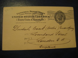 NEW YORK NY 1906 To London England UX16 PC3 Postal Stationery Card USA - 1901-20