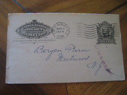 NORTH BERGEN Hudson New Jersey NJ 1935 To Westwood NJ Sheridan PR3 UY4 Paid Reply Postal Stationery Card USA - 1921-40