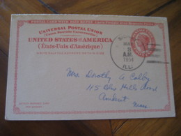 SIDNEY Champaign Illinois IL 1954 To Amherst Massachusetts MA PM2 UY11 Paid Reply Postal Stationery Card USA - 1941-60