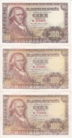 TRIO CORRELATIVO DE 100 PTAS DEL 2/05/1948 SERIE H EN CALIDAD  EBC (XF)  (BANKNOTE) - 100 Pesetas