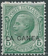 1907-12 LEVANTE LA CANEA EFFIGIE 5 CENT MNH ** - RB2-8 - La Canea
