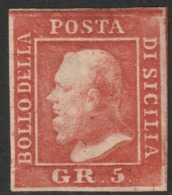 Sicilia, 5 Grana I Tavola Vermiglio N.10a MH * Cv 1500 - Sicilië