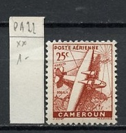 Cameroun - Kamerun - Cameroon Poste Aérienne 1943-44 Y&T N°PA22 - Michel N°F288 *** - 25c Avion Survolant Une Carte - Aéreo